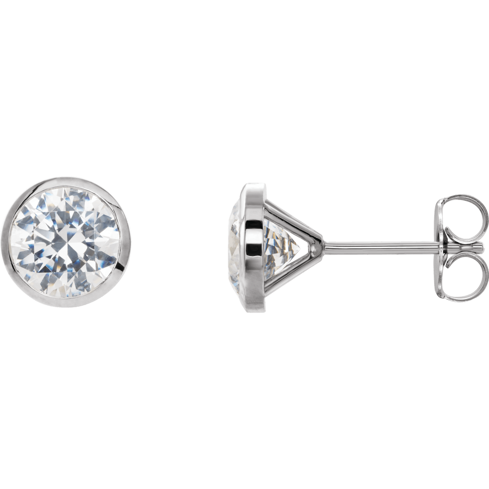 Bezel-Set Cocktail Stud Earrings - Lab Grown