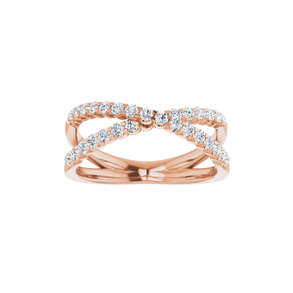 Diamond Criss Cross Ring - Lab Grown