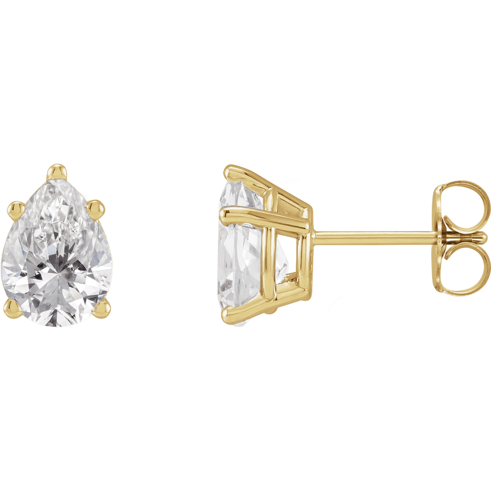 Pear Diamond Stud Earrings  - Lab Grown