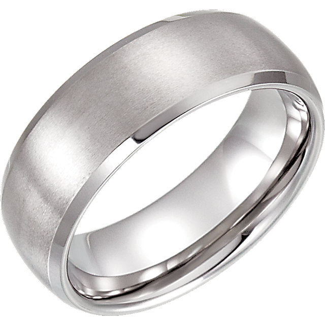 Tungsten Beveled & Domed Men's Wedding Ring - Michael E. Minden Diamond Jewelers