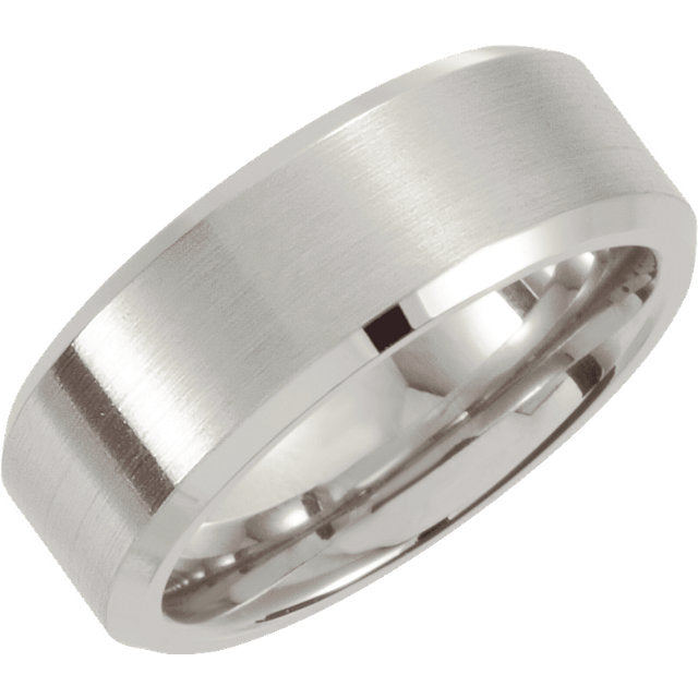 Stainless Steel Beveled Men's Wedding Ring - Michael E. Minden Diamond Jewelers