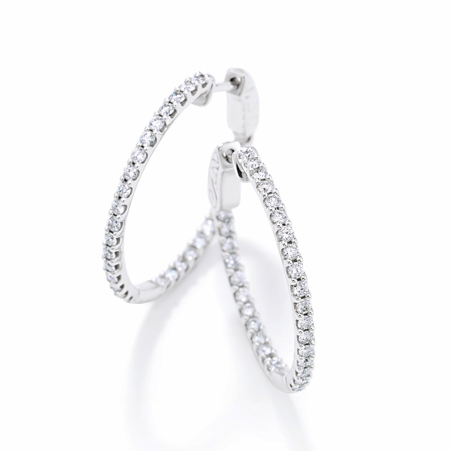 Inside-Out Diamond Hoops - Michael E. Minden Diamond Jewelers