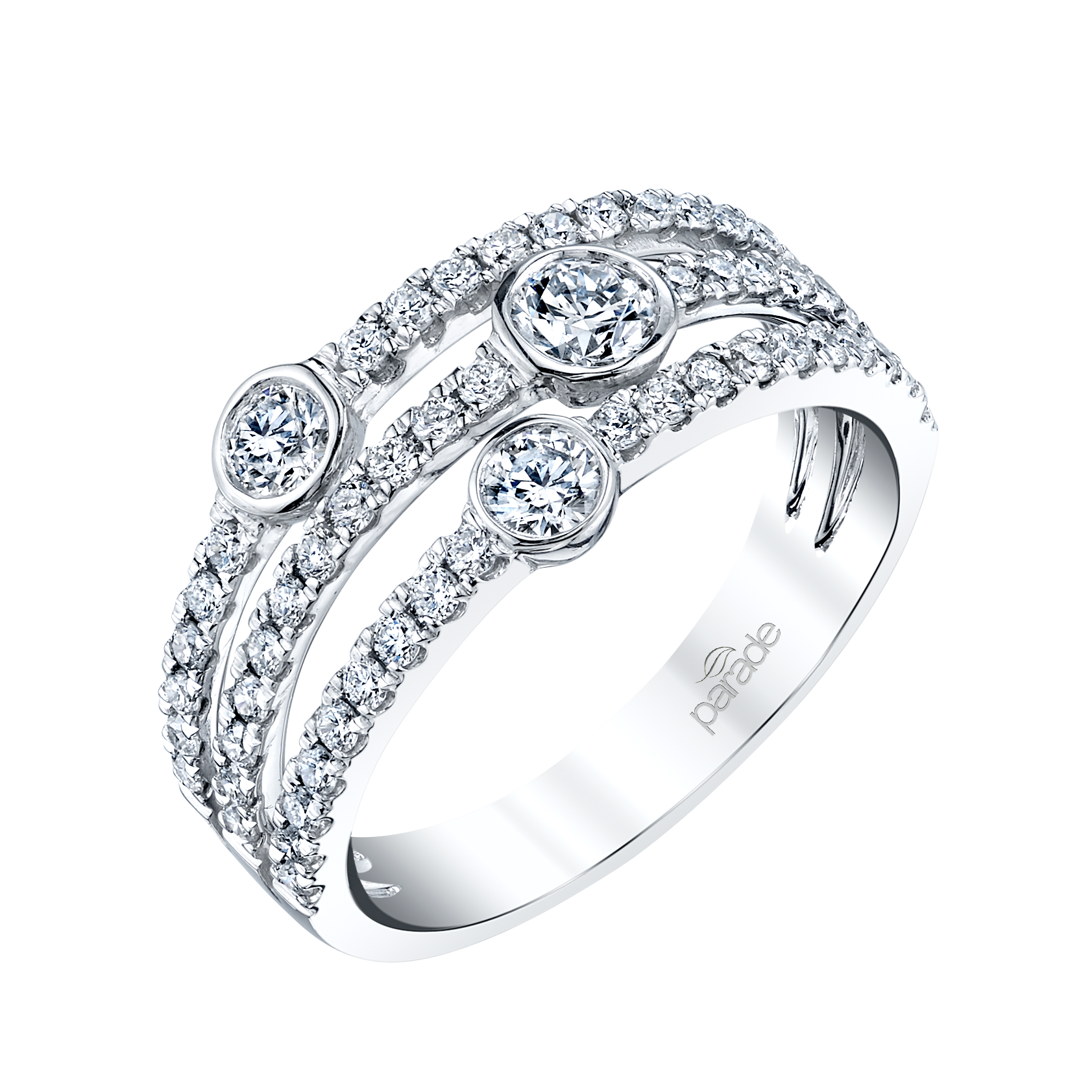 Three Row Anniversary Diamond Ring - Michael E. Minden Diamond Jewelers
