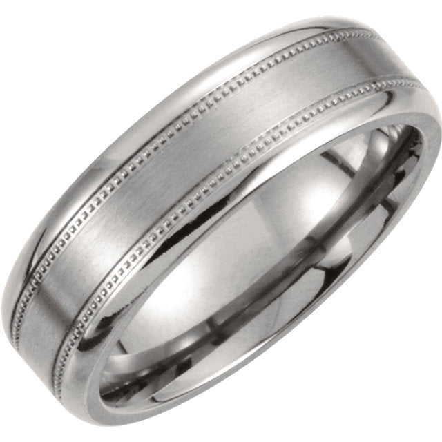 Titanium Milgrain Men's Wedding Ring - Michael E. Minden Diamond Jewelers