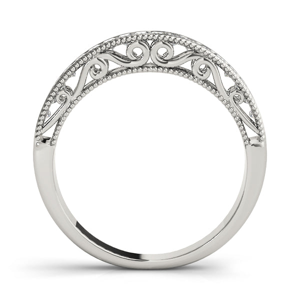 Princess Cut Milgrain Detail Wedding Ring - Michael E. Minden Diamond Jewelers