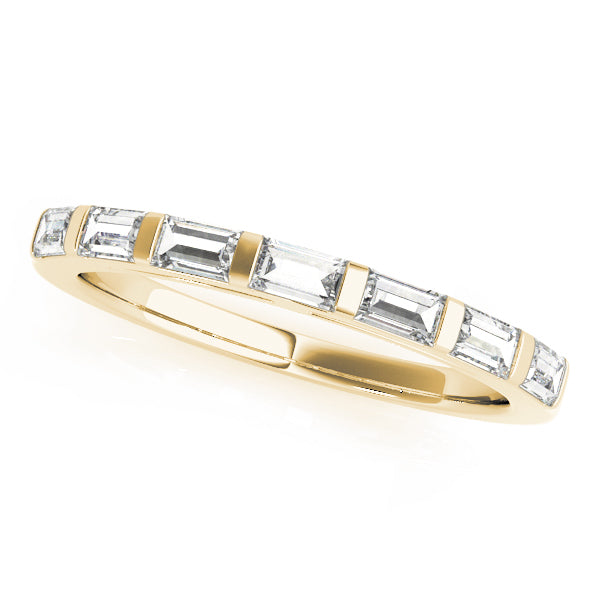 Bar-Set Baguette Diamond Wedding Ring - Michael E. Minden Diamond Jewelers