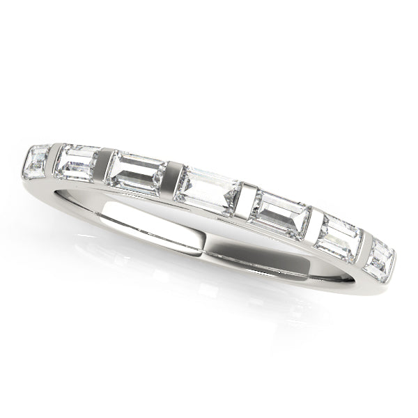Bar-Set Baguette Diamond Wedding Ring - Michael E. Minden Diamond Jewelers
