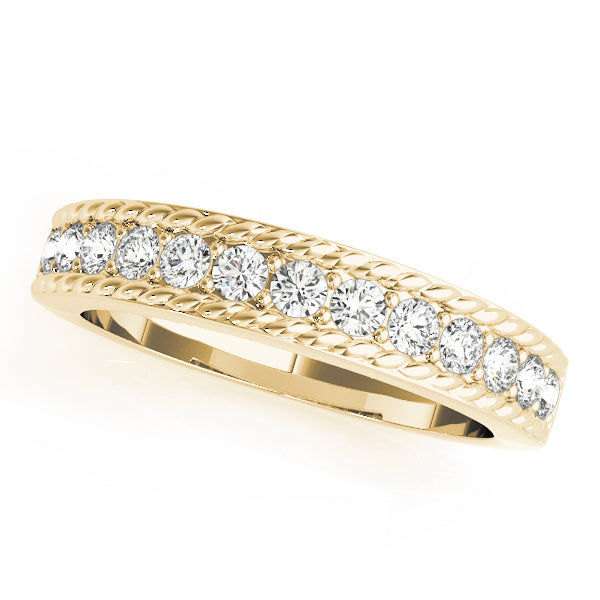 Rope Halo Round Wedding Ring - Michael E. Minden Diamond Jewelers