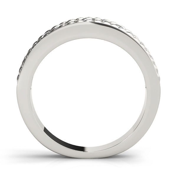 Rope Halo Round Wedding Ring - Michael E. Minden Diamond Jewelers