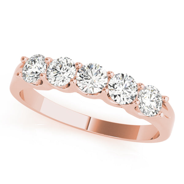 Five Stone Prong-Set Wedding Ring - Michael E. Minden Diamond Jewelers