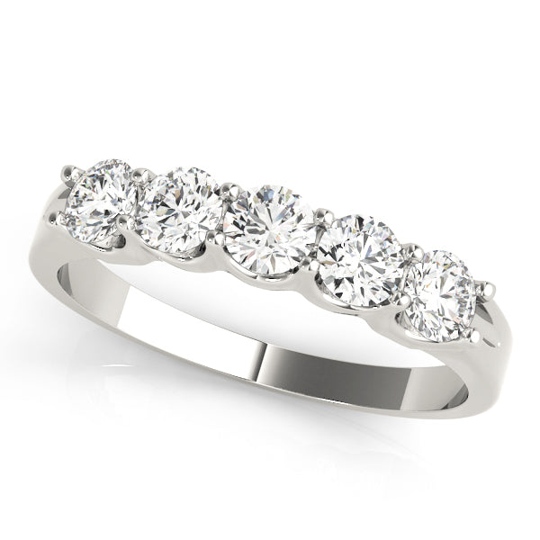 Five Stone Prong-Set Wedding Ring - Michael E. Minden Diamond Jewelers