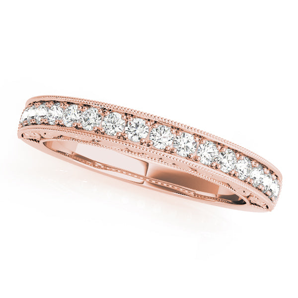 Milgrain Detail Prong-Set Wedding Ring - Michael E. Minden Diamond Jewelers