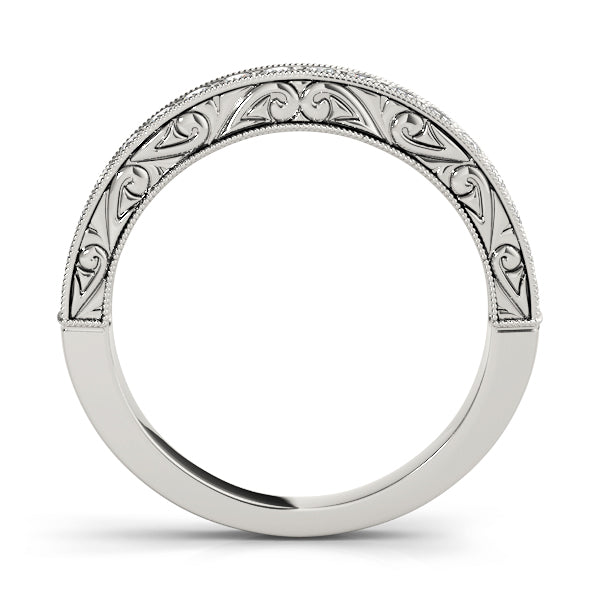 Milgrain Detail Prong-Set Wedding Ring - Michael E. Minden Diamond Jewelers