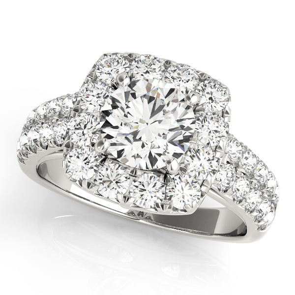 Round Larger Set Halo Engagement Ring - Michael E. Minden Diamond Jewelers
