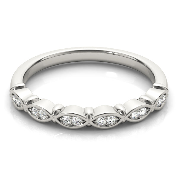 Alternating Design Wedding Ring - Michael E. Minden Diamond Jewelers
