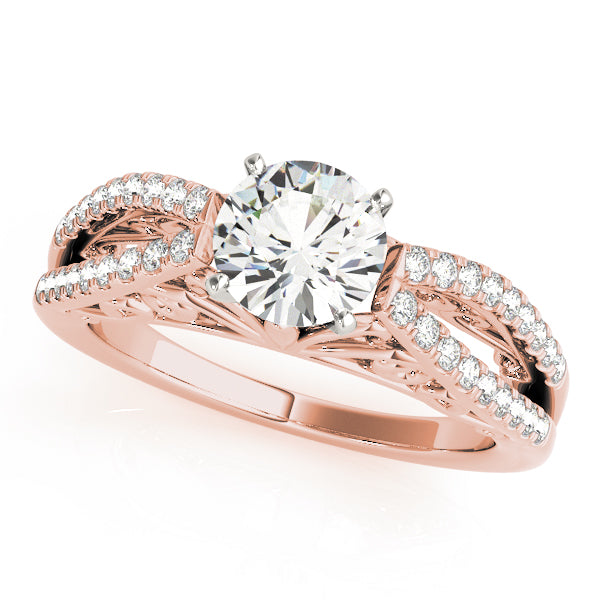 Split Curved Shank Engagement Ring - Michael E. Minden Diamond Jewelers