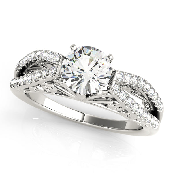 Split Curved Shank Engagement Ring - Michael E. Minden Diamond Jewelers