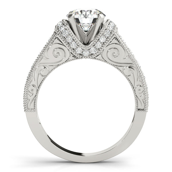 Intricate Diamond Milgrain Engagement Ring - Michael E. Minden Diamond Jewelers