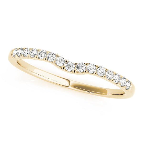 Curved Prong-Set Wedding Ring - Michael E. Minden Diamond Jewelers