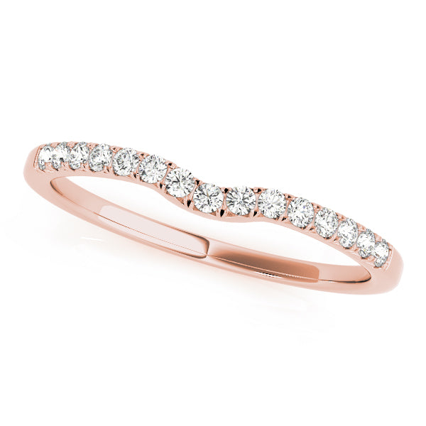 Curved Prong-Set Wedding Ring - Michael E. Minden Diamond Jewelers