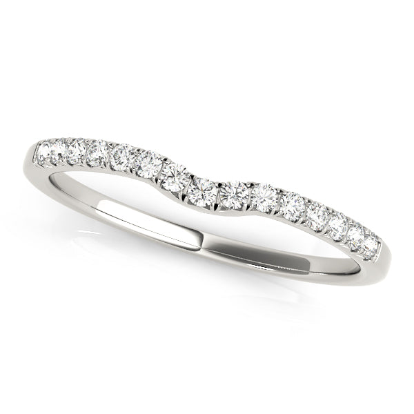 Curved Prong-Set Wedding Ring - Michael E. Minden Diamond Jewelers