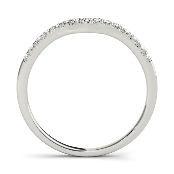 Curved Prong-Set Wedding Ring - Michael E. Minden Diamond Jewelers