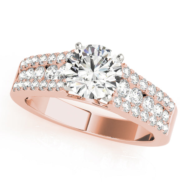 Three-Row Engagement Ring - Michael E. Minden Diamond Jewelers