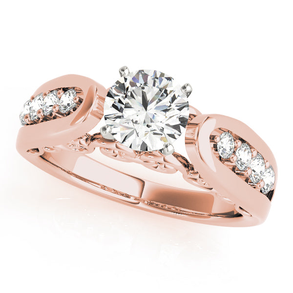 Round Floating Set Engagement Ring - Michael E. Minden Diamond Jewelers