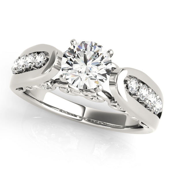 Round Floating Set Engagement Ring - Michael E. Minden Diamond Jewelers