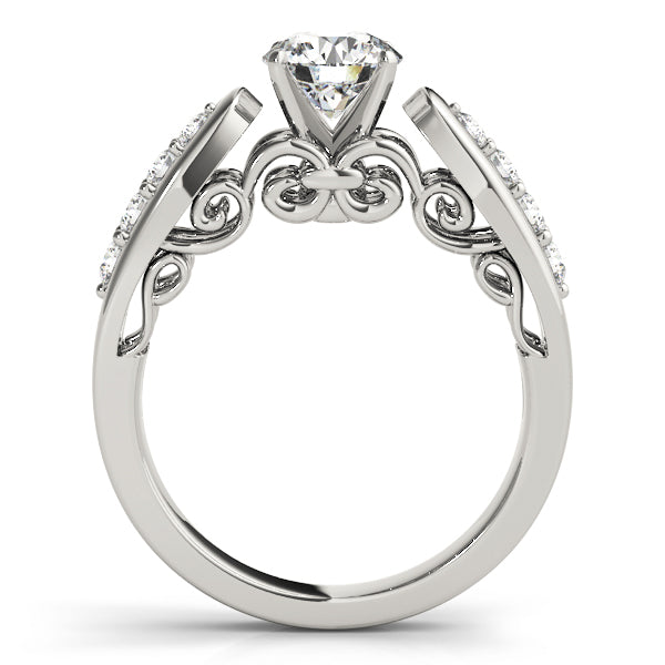 Round Floating Set Engagement Ring - Michael E. Minden Diamond Jewelers