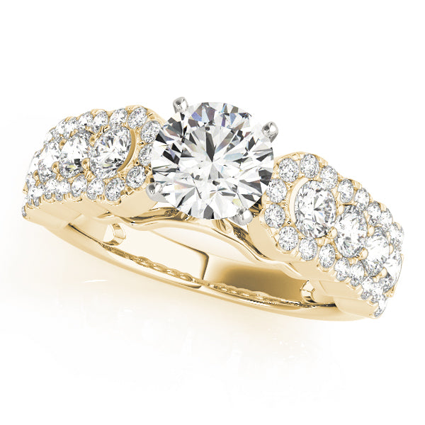 Wide Set Halo Diamond Detail Engagement Ring - Michael E. Minden Diamond Jewelers