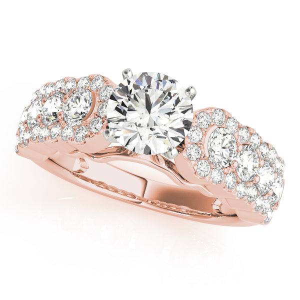 Wide Set Halo Diamond Detail Engagement Ring - Michael E. Minden Diamond Jewelers