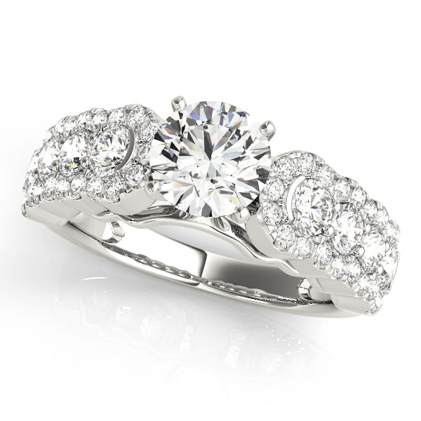 Wide Set Halo Diamond Detail Engagement Ring - Michael E. Minden Diamond Jewelers