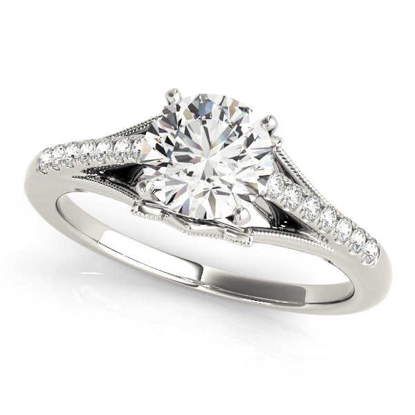 Classic Inspired Split Shank Engagement Ring - Michael E. Minden Diamond Jewelers