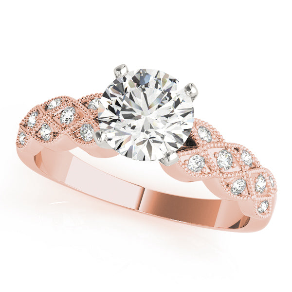 Milgrain Crisscross Engagement Ring - Michael E. Minden Diamond Jewelers