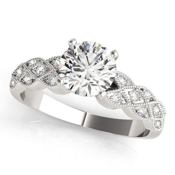 Milgrain Crisscross Engagement Ring - Michael E. Minden Diamond Jewelers