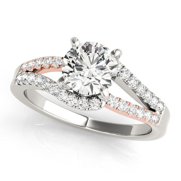 Two-Tone Round Split Shank Engagement Ring - Michael E. Minden Diamond Jewelers