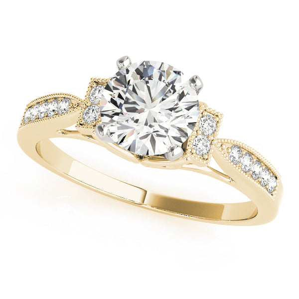 Milgrain Accent Set Engagement Ring - Michael E. Minden Diamond Jewelers