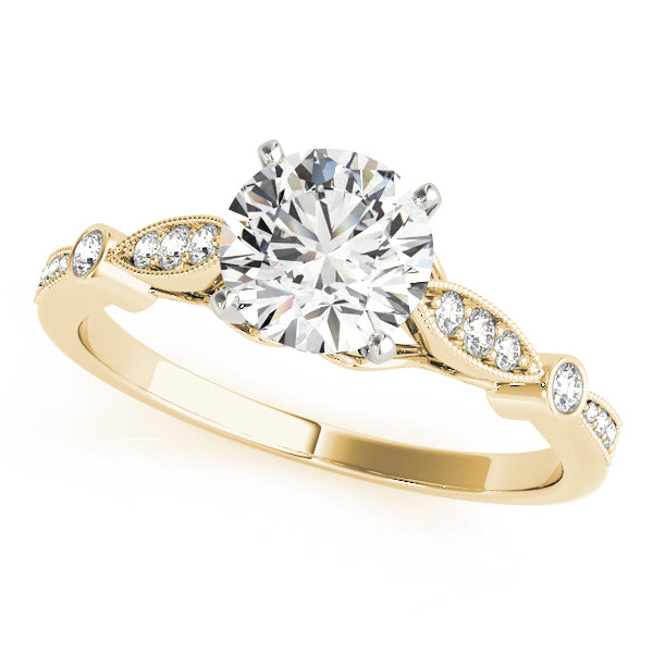 Accented Milgrain Engagement Ring - Michael E. Minden Diamond Jewelers