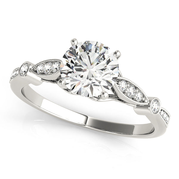 Accented Milgrain Engagement Ring - Michael E. Minden Diamond Jewelers