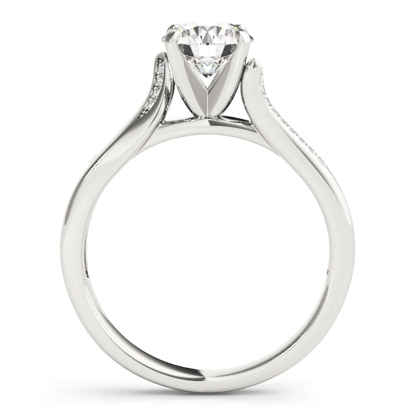 Round Diamond Detail Engagement Ring - Michael E. Minden Diamond Jewelers