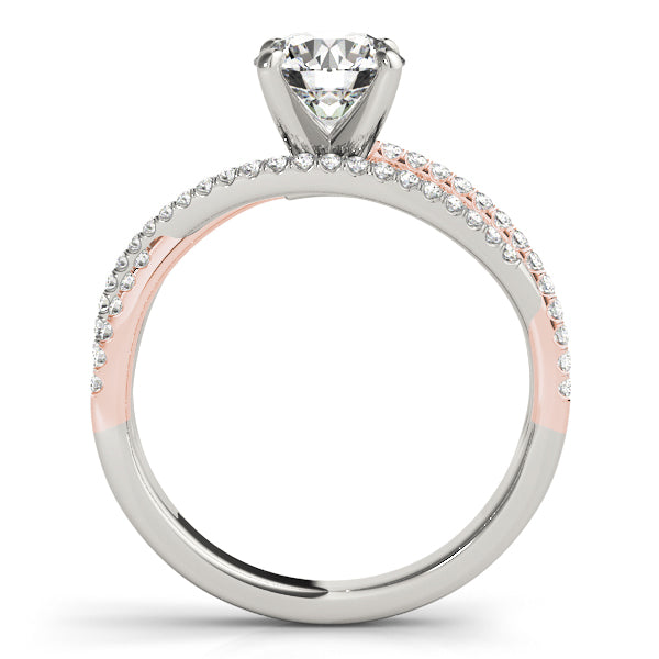 Two-Tone Rose Gold Twisted Row Engagement Ring - Michael E. Minden Diamond Jewelers