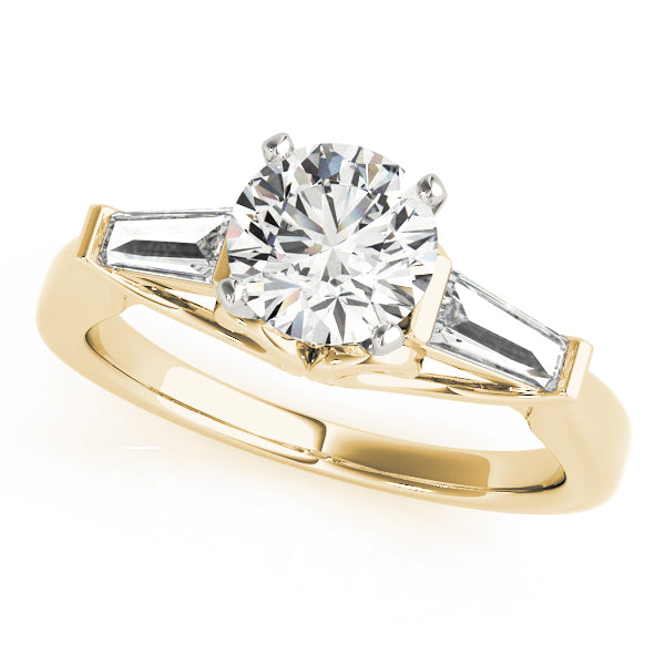 Round Cut Baguette Set Engagement Ring - Michael E. Minden Diamond Jewelers