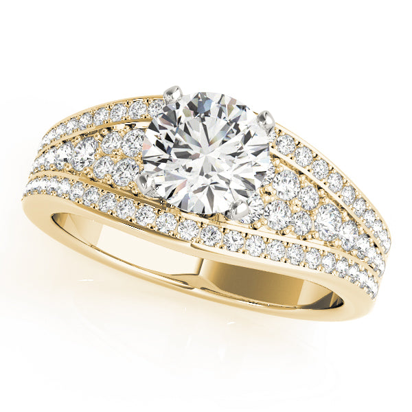 Round Cut Wide Shank Engagement Ring - Michael E. Minden Diamond Jewelers