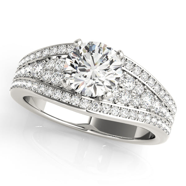 Round Cut Wide Shank Engagement Ring - Michael E. Minden Diamond Jewelers