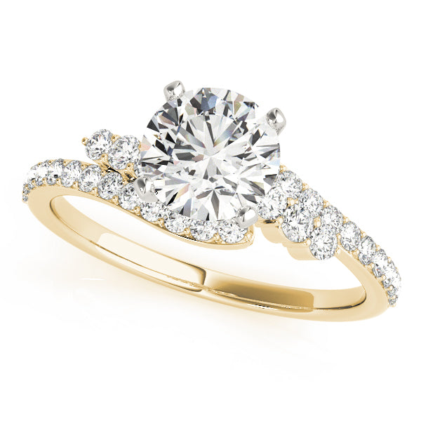 Round Bypass Halo Engagement Ring - Michael E. Minden Diamond Jewelers