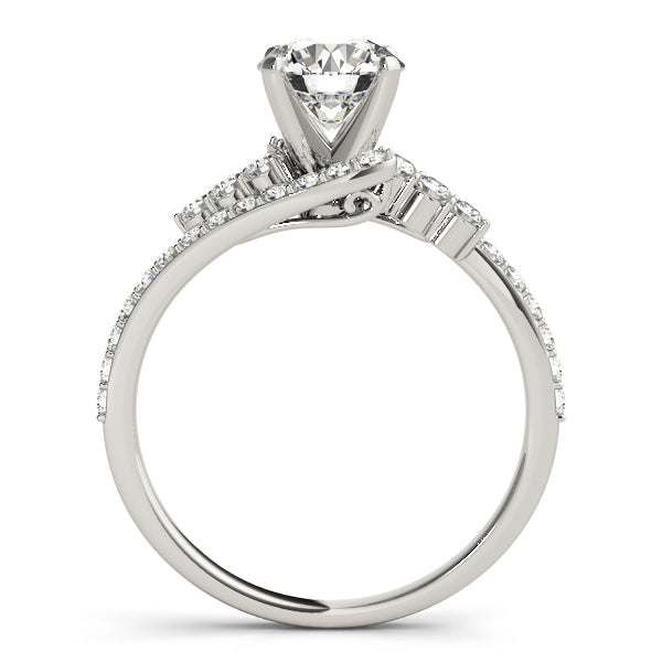 Round Bypass Halo Engagement Ring - Michael E. Minden Diamond Jewelers