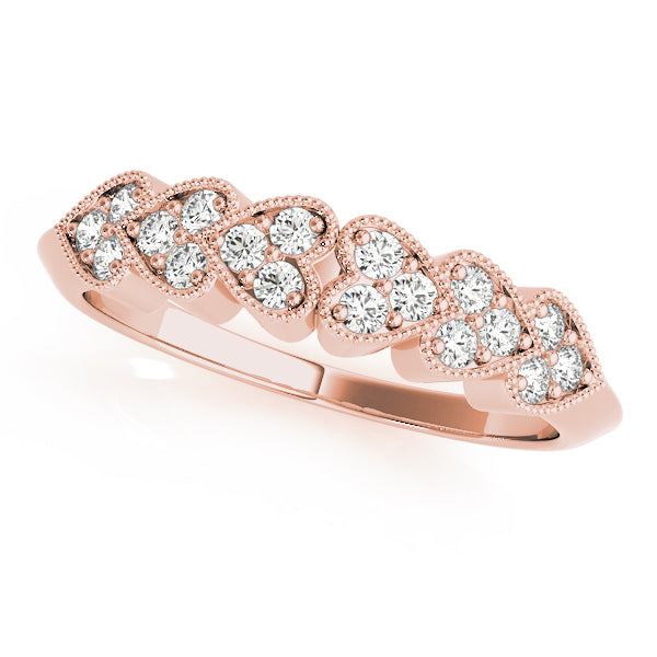 Heart Design Round Diamond Wedding Ring - Michael E. Minden Diamond Jewelers