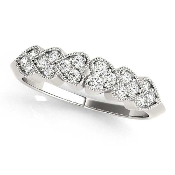 Heart Design Round Diamond Wedding Ring - Michael E. Minden Diamond Jewelers