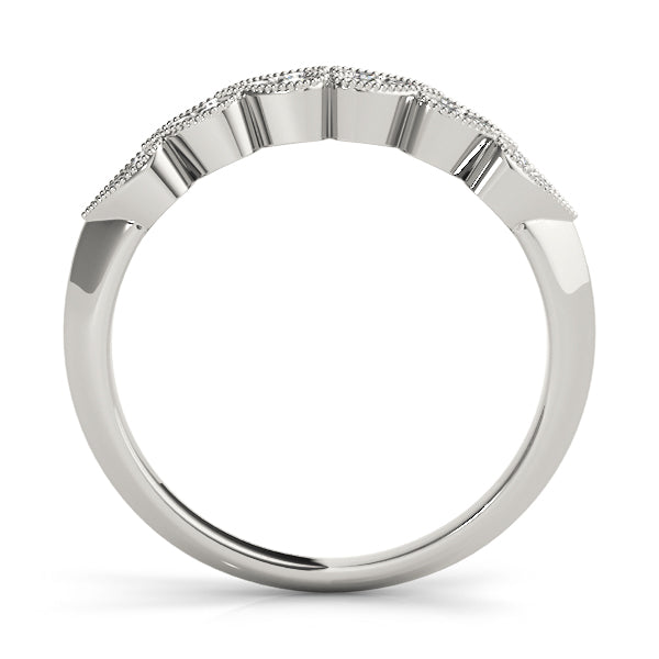 Heart Design Round Diamond Wedding Ring - Michael E. Minden Diamond Jewelers